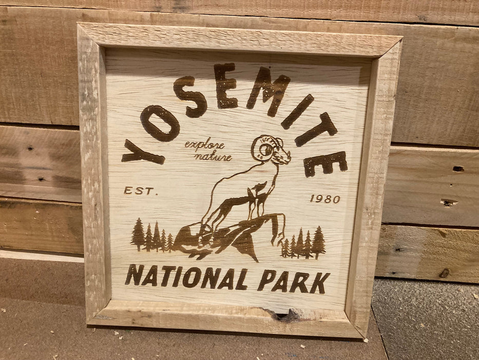 US National Parks Rustic Wood Framed Wall Plaque
