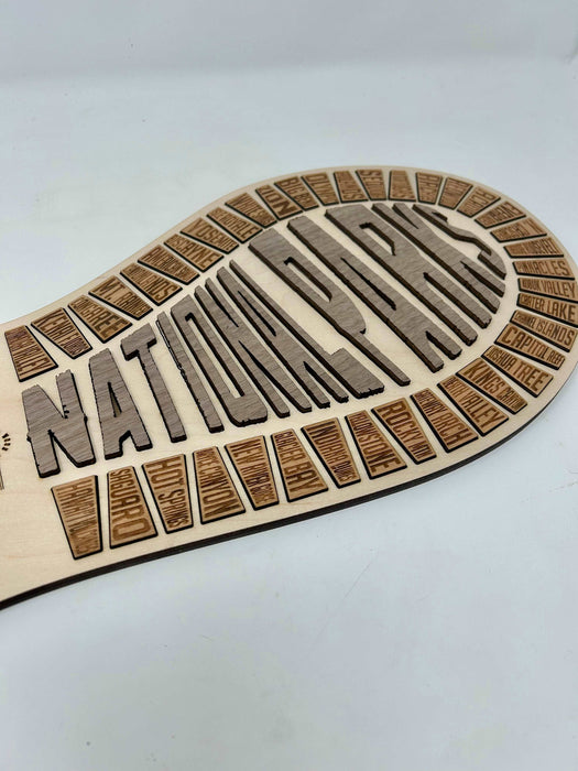 National Parks Boot Travel Tracker