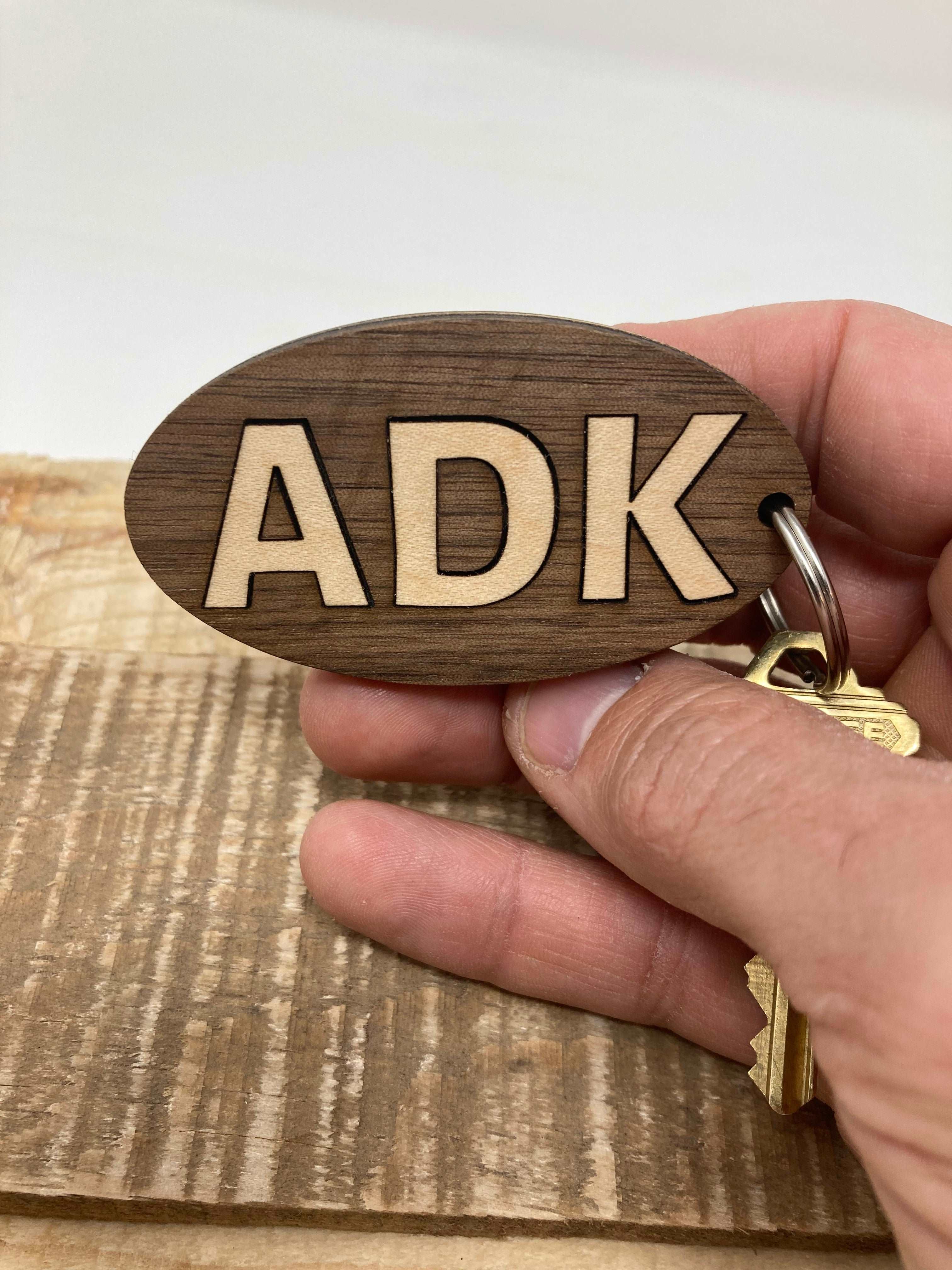 Adirondack ADK Two Tone Laser Engraved Keychain