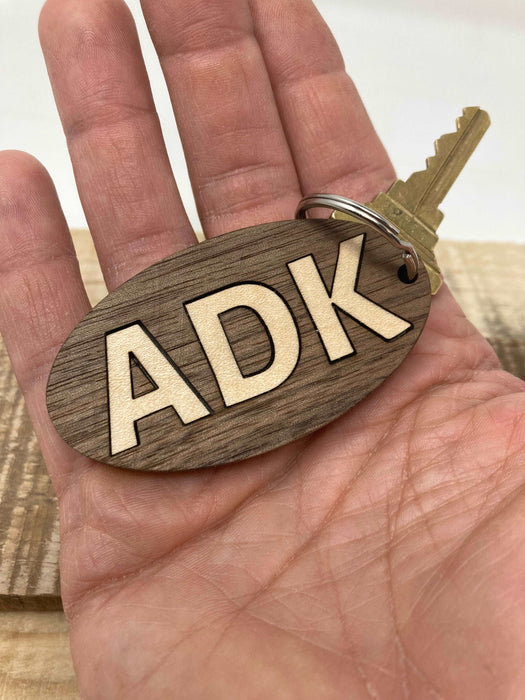 Adirondack ADK Two Tone Laser Engraved Keychain