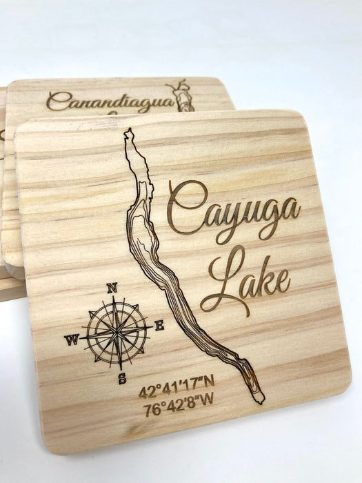 Topographic Finger Lakes Coasters