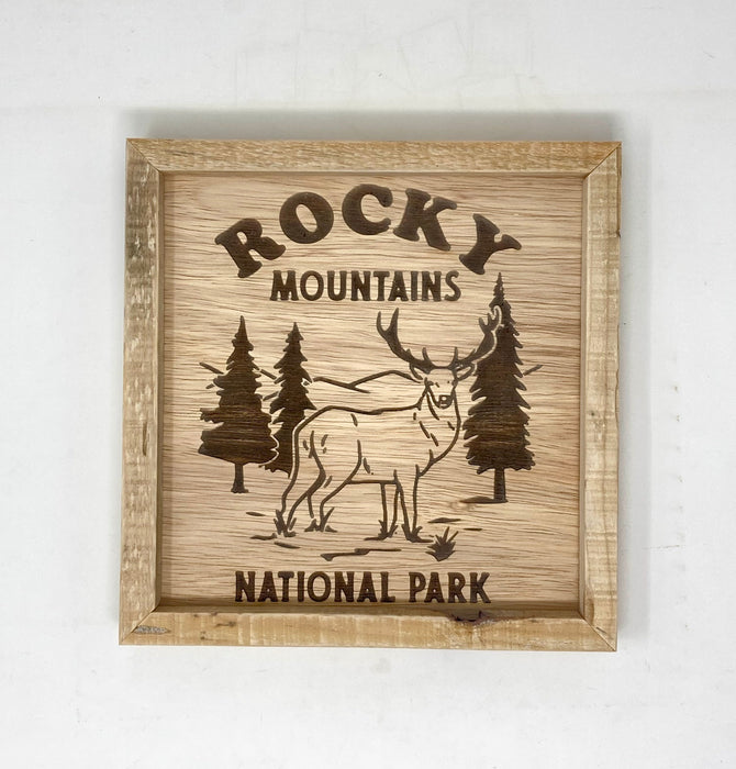 US National Parks Rustic Wood Framed Wall Plaque