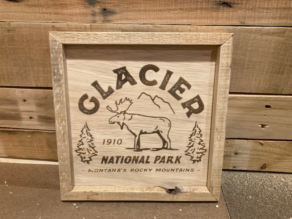 US National Parks Rustic Wood Framed Wall Plaque