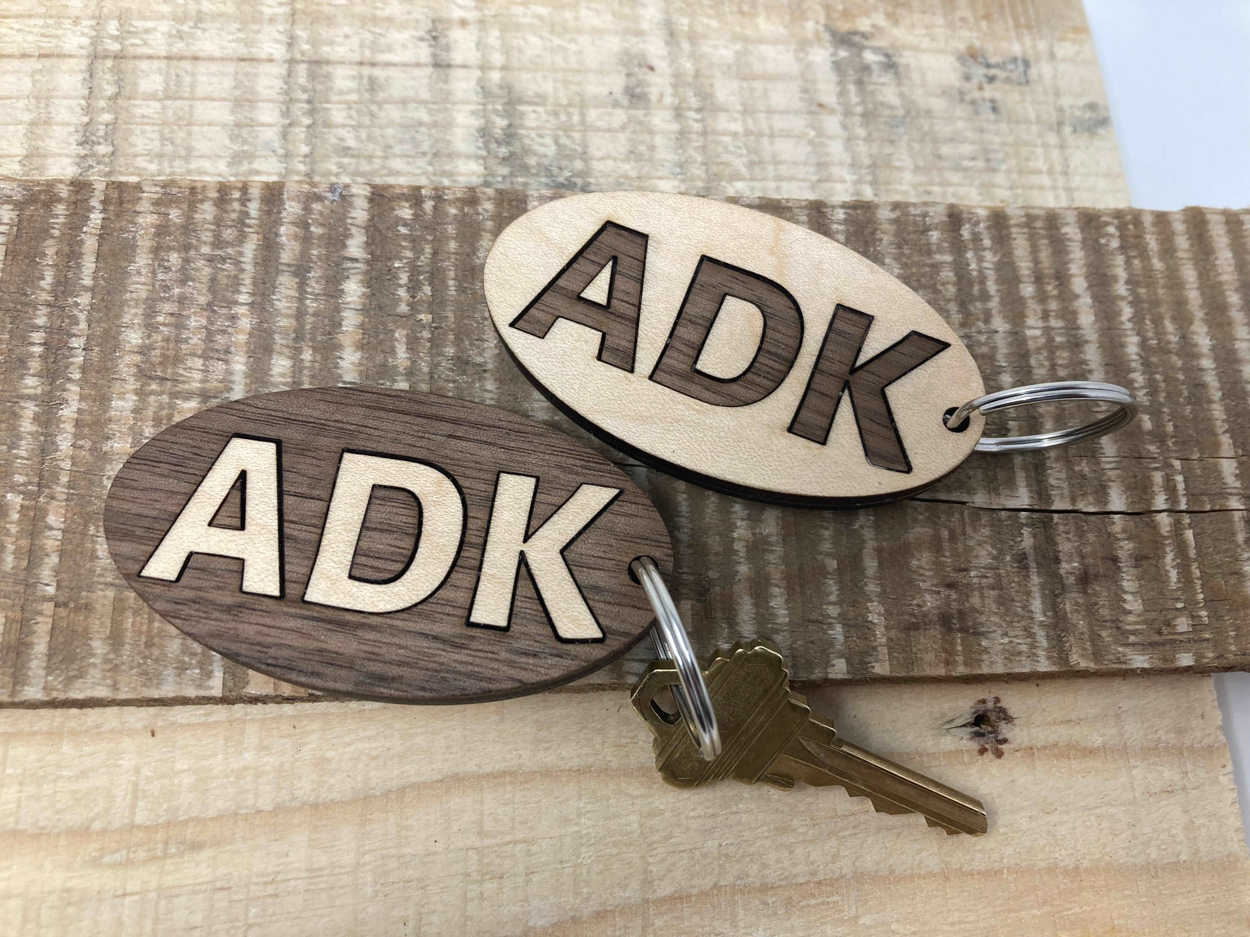 Adirondack ADK Two Tone Laser Engraved Keychain