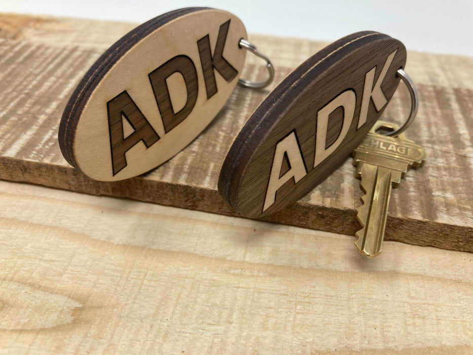 Adirondack ADK Two Tone Laser Engraved Keychain