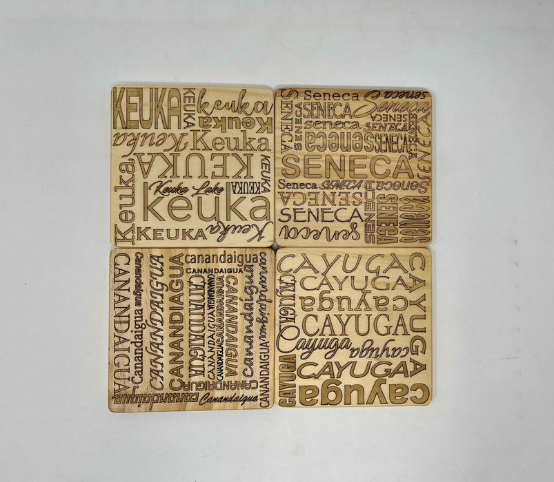 Finger Lakes Letter Coasters