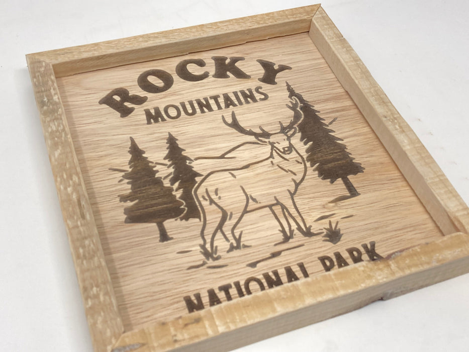 US National Parks Rustic Wood Framed Wall Plaque