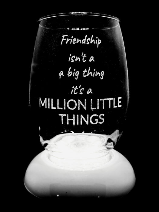 Laser Engraved Stemless Wine