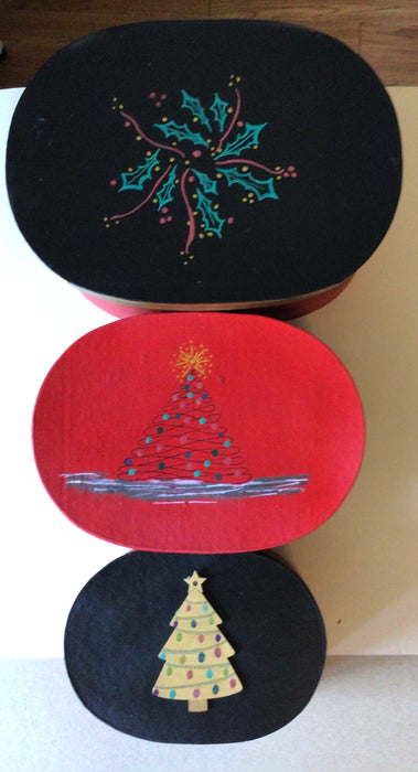 Oval Christmas Themed Boxes