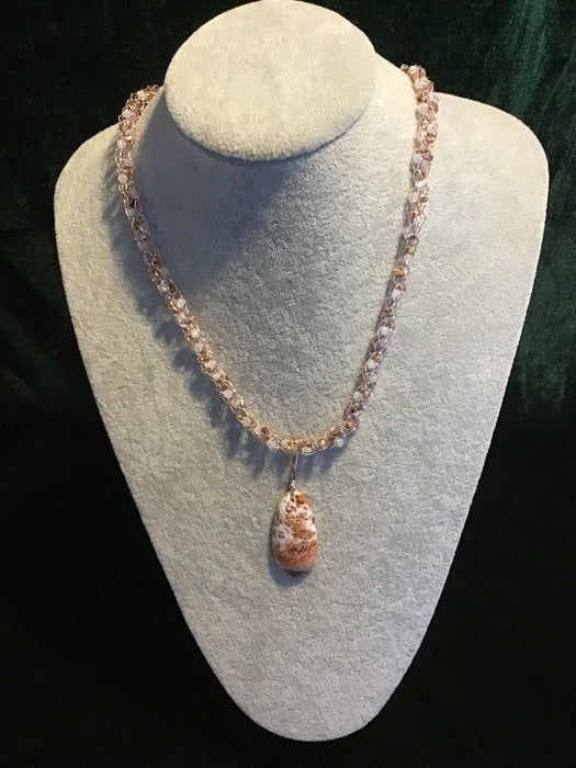 handmade necklace chain with gemstone pendant