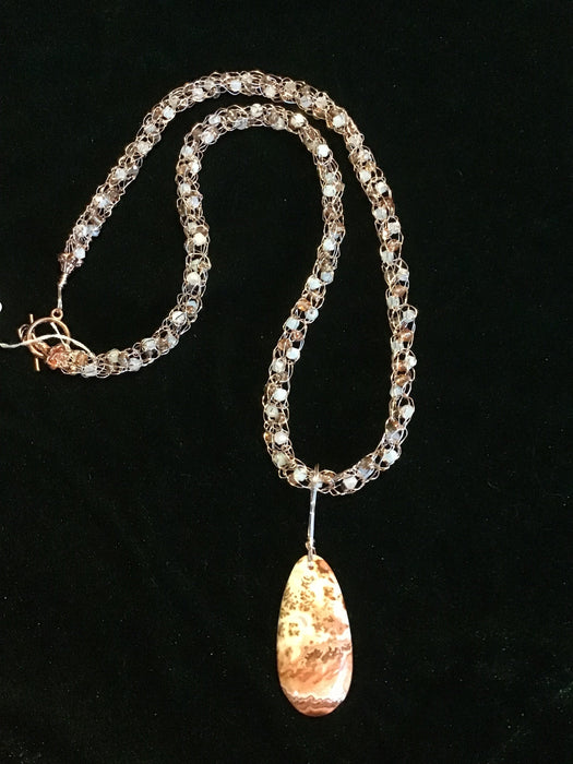 handmade necklace chain with gemstone pendant