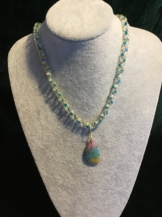 handmade necklace chain with gemstone pendant