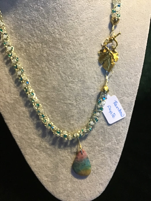 handmade necklace chain with gemstone pendant