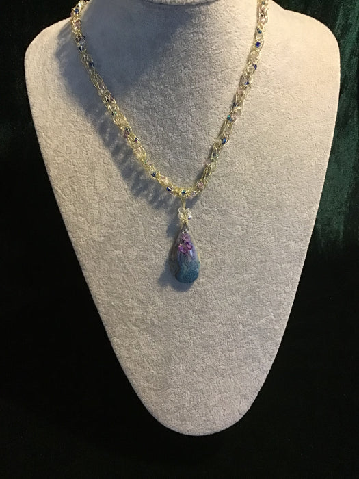 handmade necklace chain with gemstone pendant