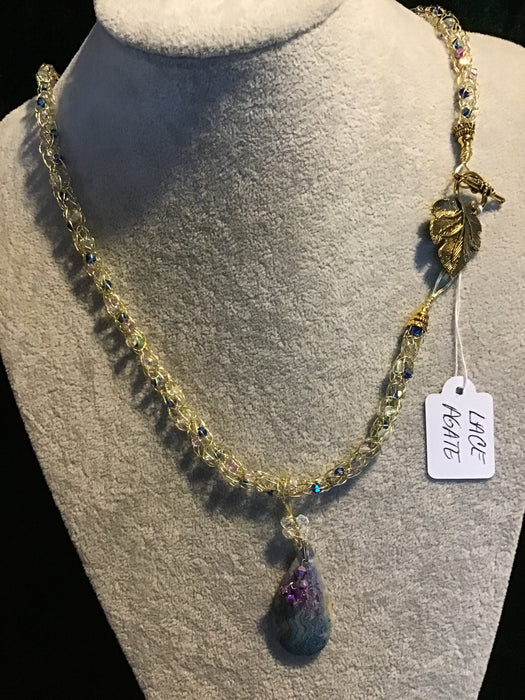 handmade necklace chain with gemstone pendant