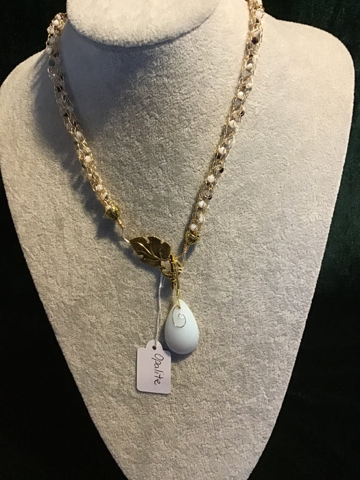 handmade necklace chain with gemstone pendant