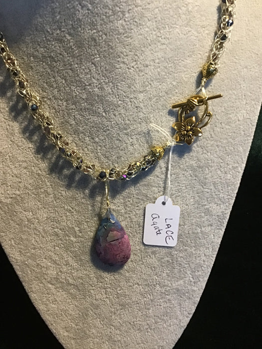 handmade necklace chain with gemstone pendant