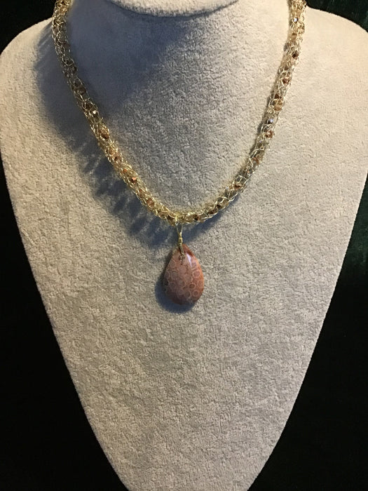 handmade necklace chain with gemstone pendant