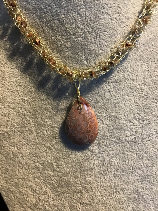 handmade necklace chain with gemstone pendant