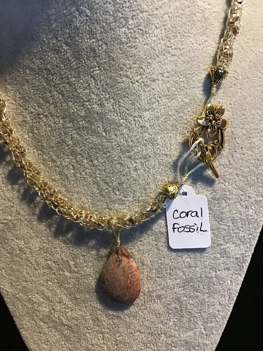 handmade necklace chain with gemstone pendant