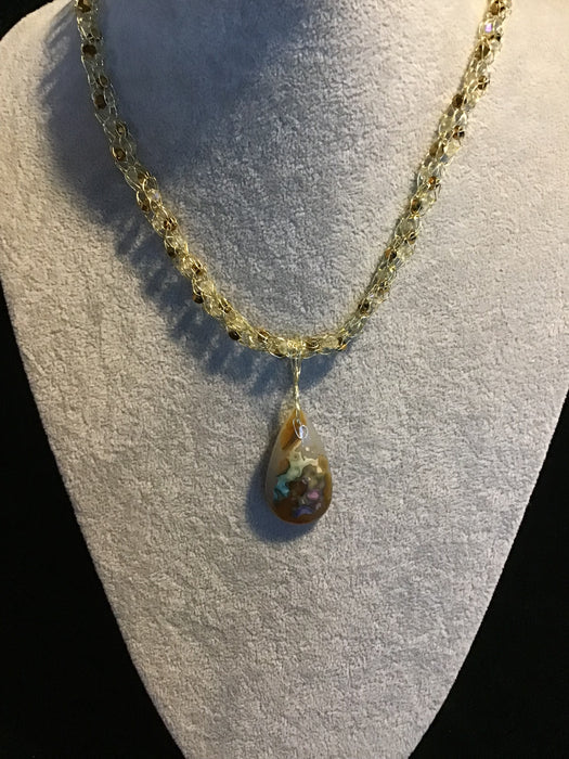 handmade necklace chain with gemstone pendant