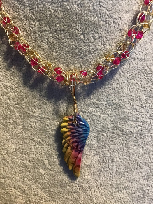 handmade necklace chain with gemstone pendant