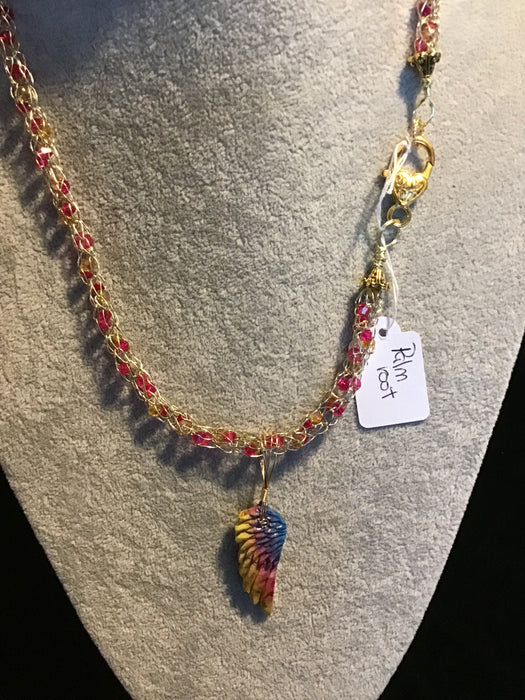 handmade necklace chain with gemstone pendant