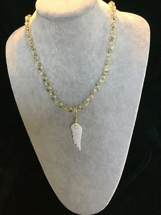 handmade necklace chain with gemstone pendant