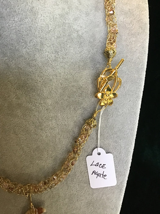 handmade necklace chain with gemstone pendant