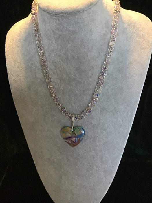 handmade necklace chain with gemstone pendant