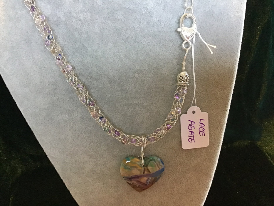 handmade necklace chain with gemstone pendant