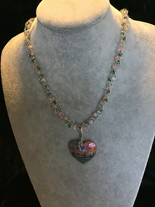 handmade necklace chain with gemstone pendant