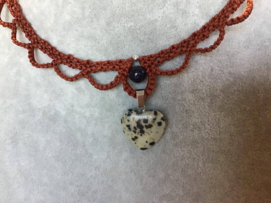 handwoven macrame choker necklace