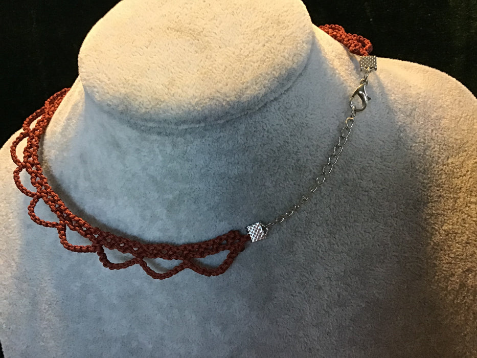 handwoven macrame choker necklace