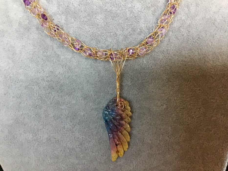 handmade necklace chain with gemstone pendant