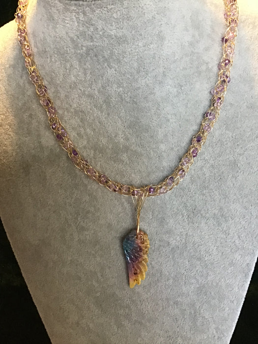 handmade necklace chain with gemstone pendant