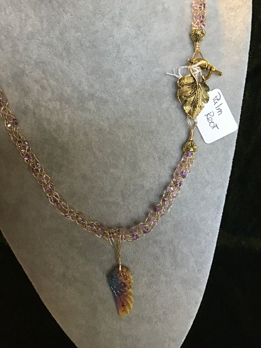 handmade necklace chain with gemstone pendant