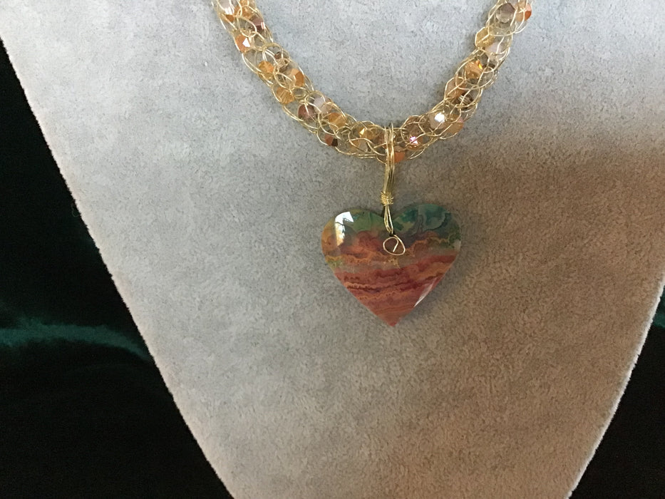 handmade necklace chain with gemstone pendant