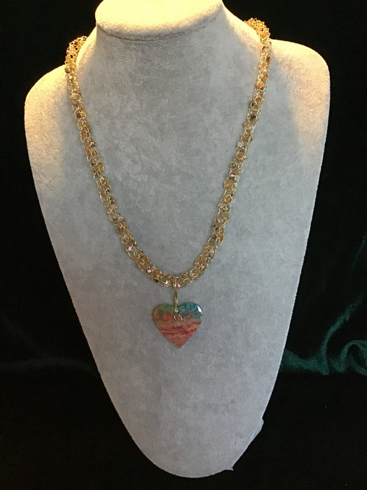 handmade necklace chain with gemstone pendant