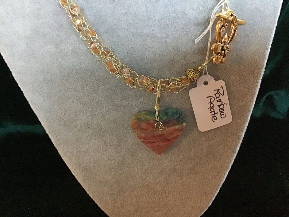 handmade necklace chain with gemstone pendant