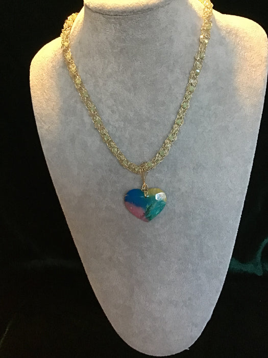 handmade necklace chain with gemstone pendant