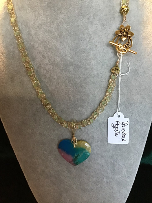 handmade necklace chain with gemstone pendant