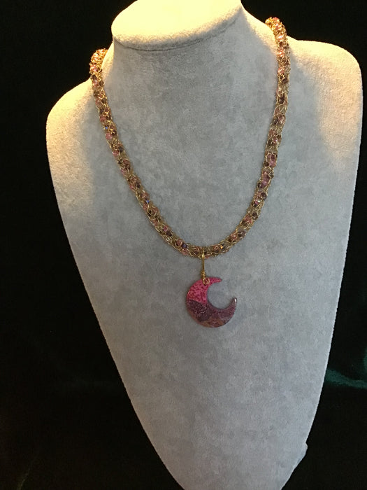 handmade necklace chain with gemstone pendant