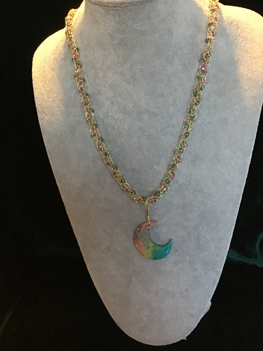 handmade necklace chain with gemstone pendant