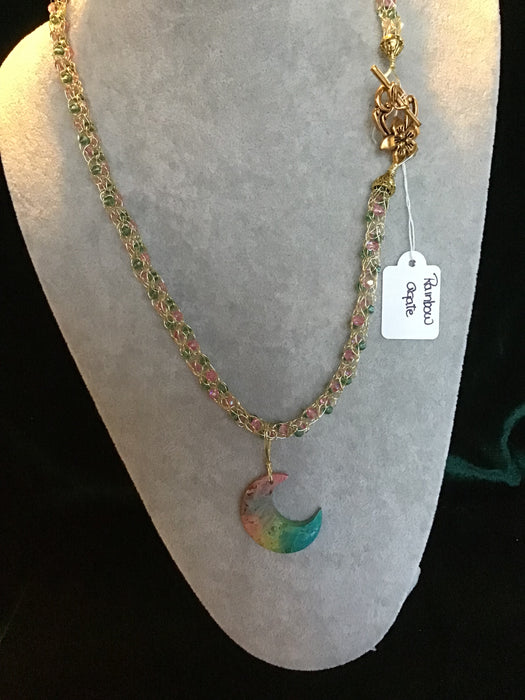 handmade necklace chain with gemstone pendant