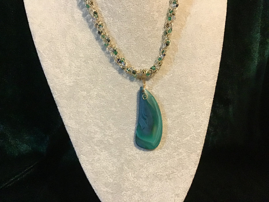 handmade necklace chain with gemstone pendant