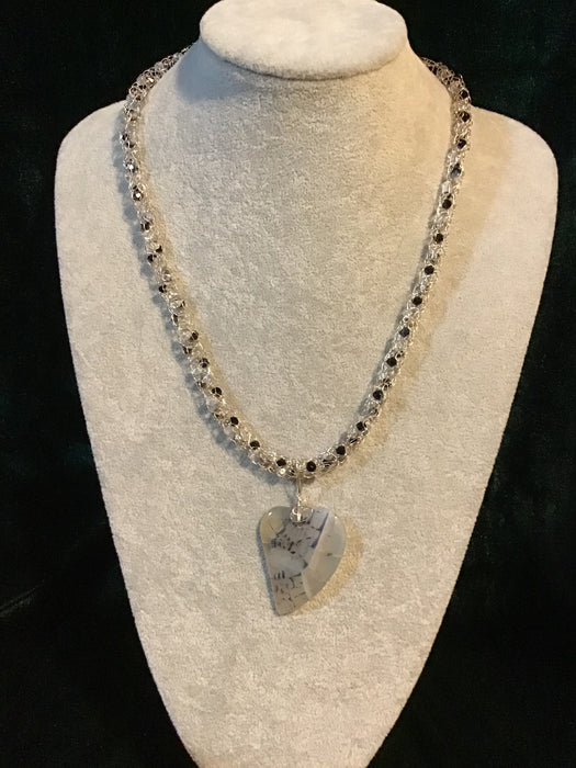 handmade necklace chain with gemstone pendant