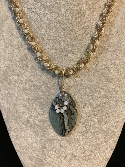 handmade necklace chain with gemstone pendant