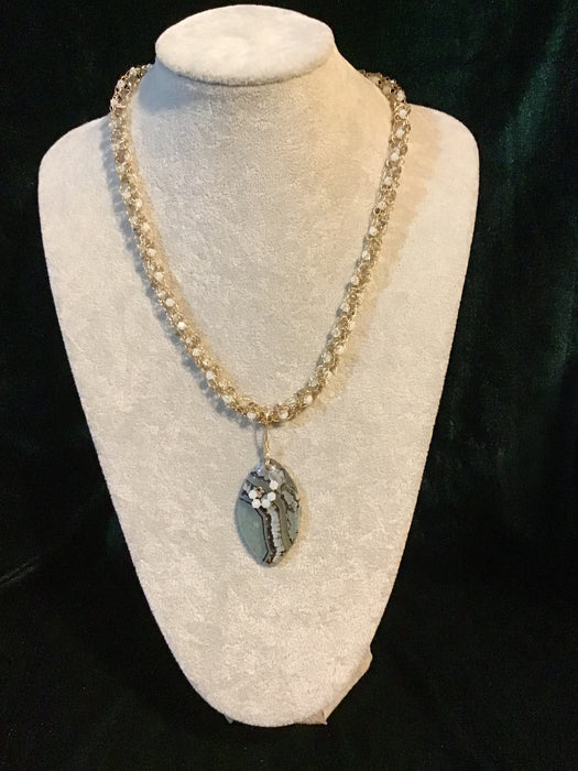 handmade necklace chain with gemstone pendant