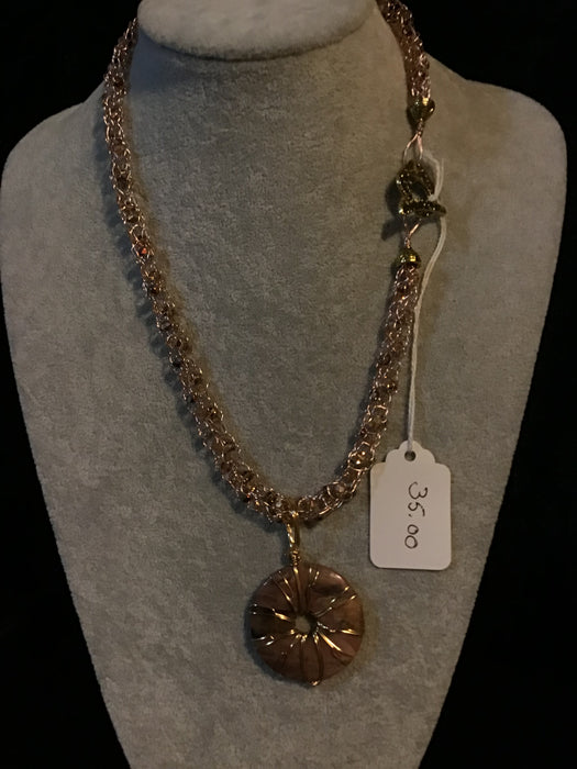 handmade necklace chain with gemstone pendant